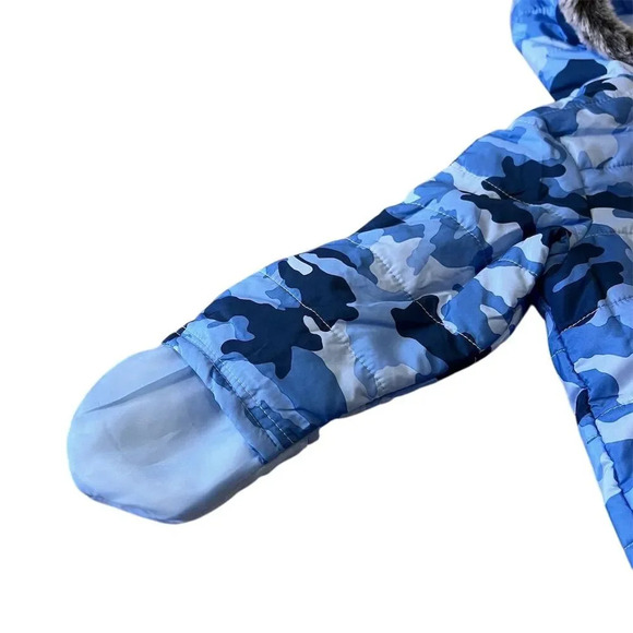 First Impressions Boys Blue Camo Snowsuit Winter Outerwear - Picture 8 of 12